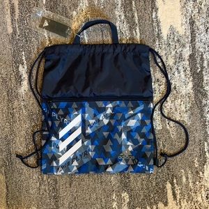 Adidas drawstring bag with zipper